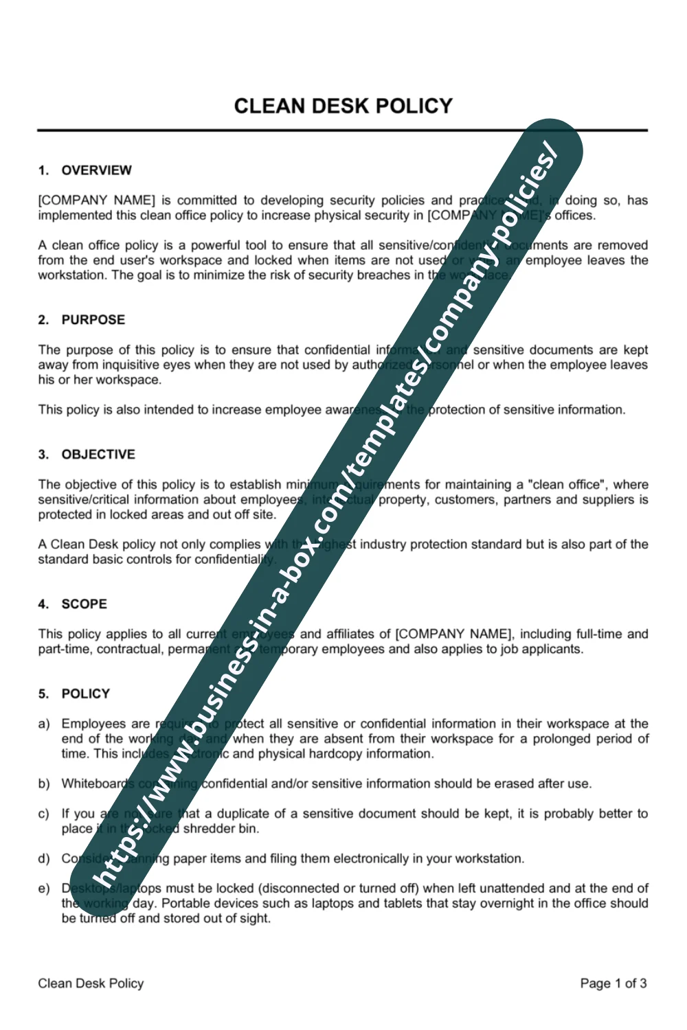 Ejemplo de politica de RRHH